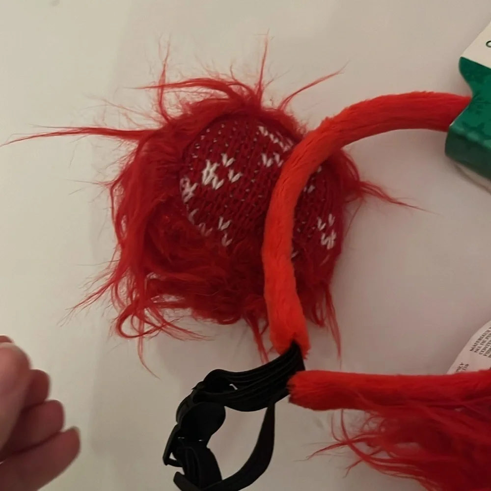 New Outward Hound Dog Holiday Ear Muffs Red Christmas Size Medium/Large NWT